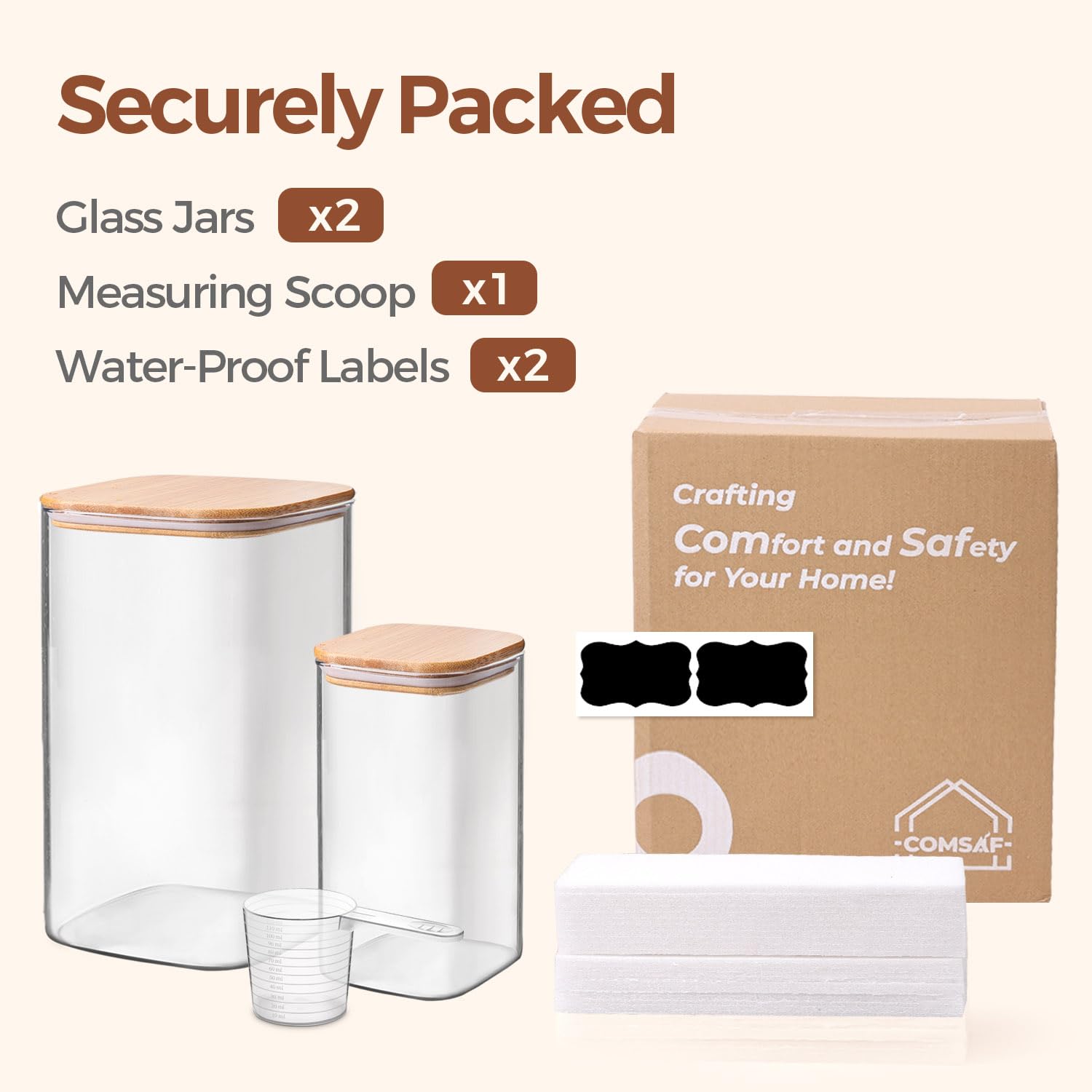 ComSaf wide-mouth jars simplify cleaning and reach into the bottom.