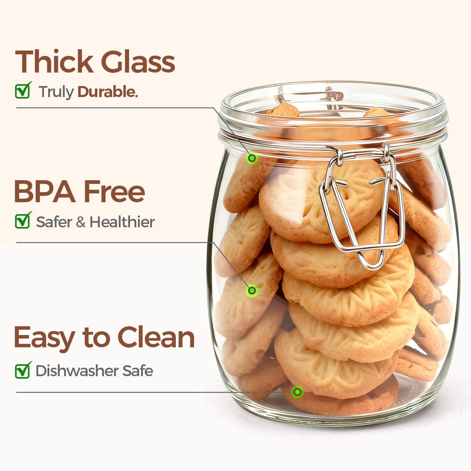 ComSaf wide-mouth jar supports easy filling and cleaning.