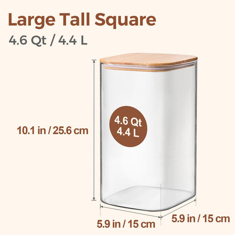 ComSaf wide-mouth glass jar for sugar; keeps ingredients fresh and visible