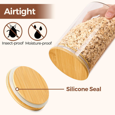 ComSaf wide-mouth glass jar with easy-grip lid for scooping.