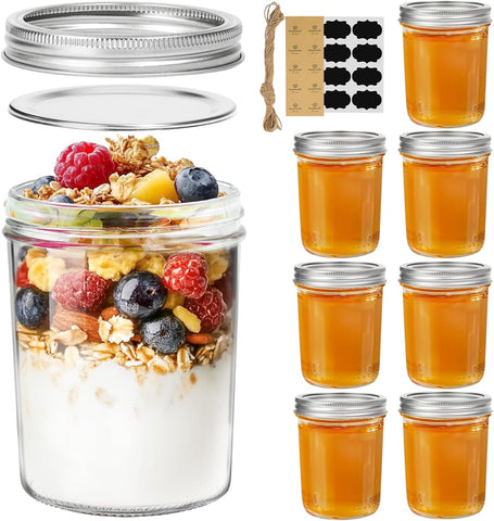 ComSaf wide-mouth 16oz jar with lids and bands for canning.
