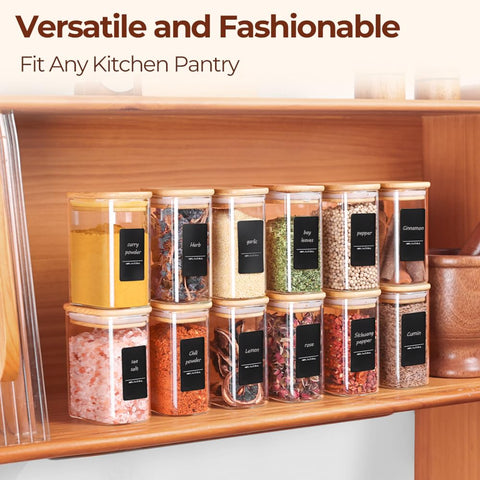 ComSaf writable labels on jars enable quick curry mixes and tea jars.