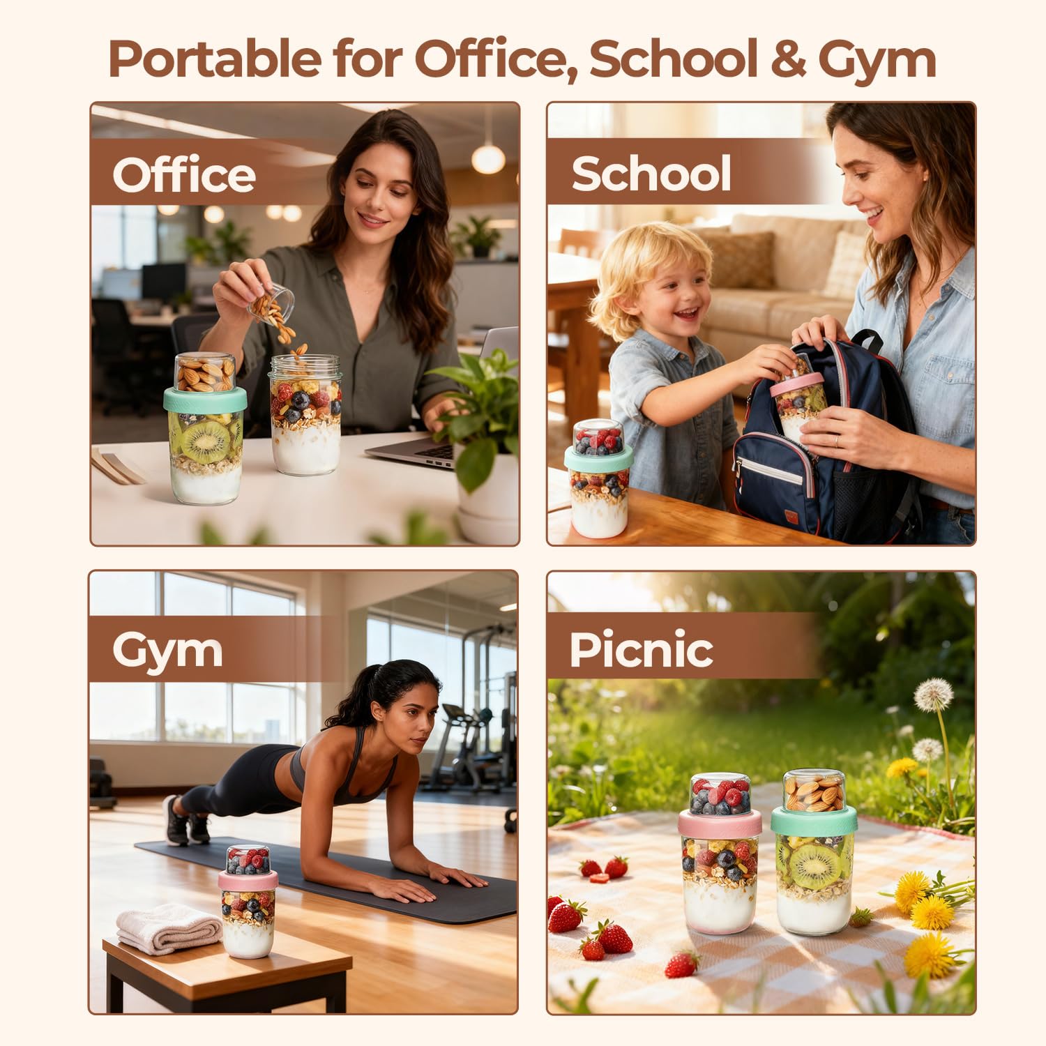 ComSaf yogurt parfait cup keeps layers neat and fresh.