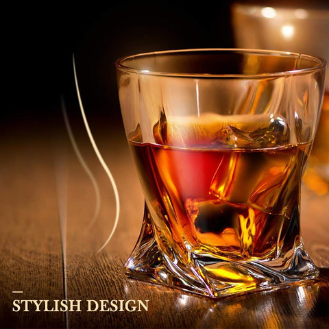 Comsmart whiskey glass heavy base and thick sides provide secure grip.