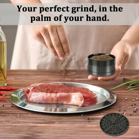 Comsuransly 2.5-inch gray grinder disassembly feature enables quick cleaning.