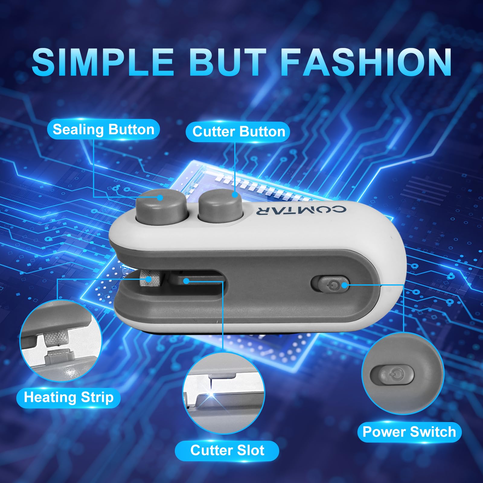 COMTAR Mini Bag Sealer portable design suits travel, camping, and everyday use.