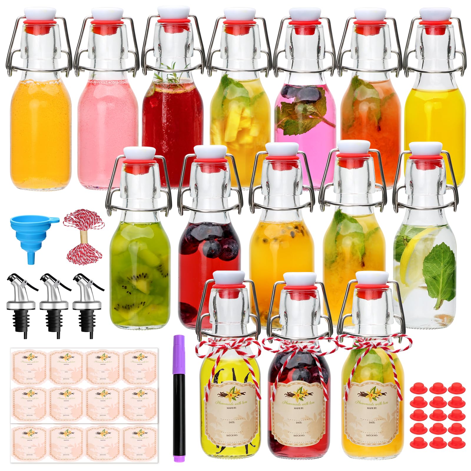 COMUDOT swing-top bottle 4 oz with hinged lid for airtight storage of spices