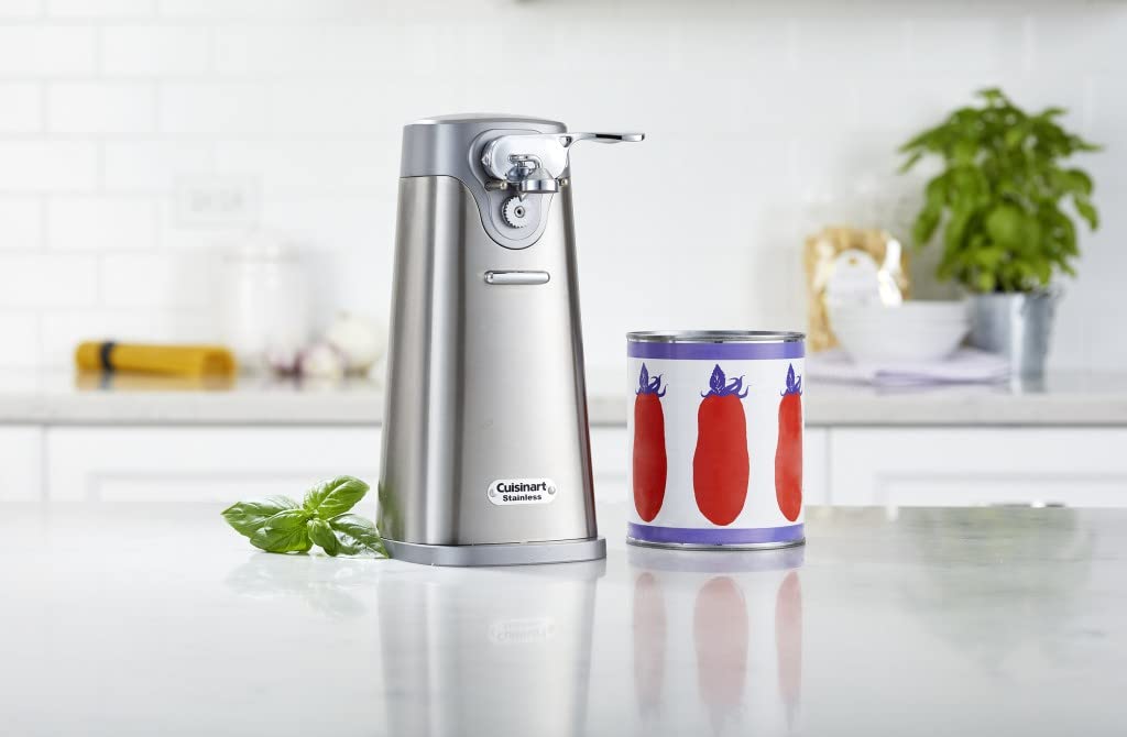 Conair Cuisinart SCO-60 deluxe electric can opener highlighting quick one-touch opening