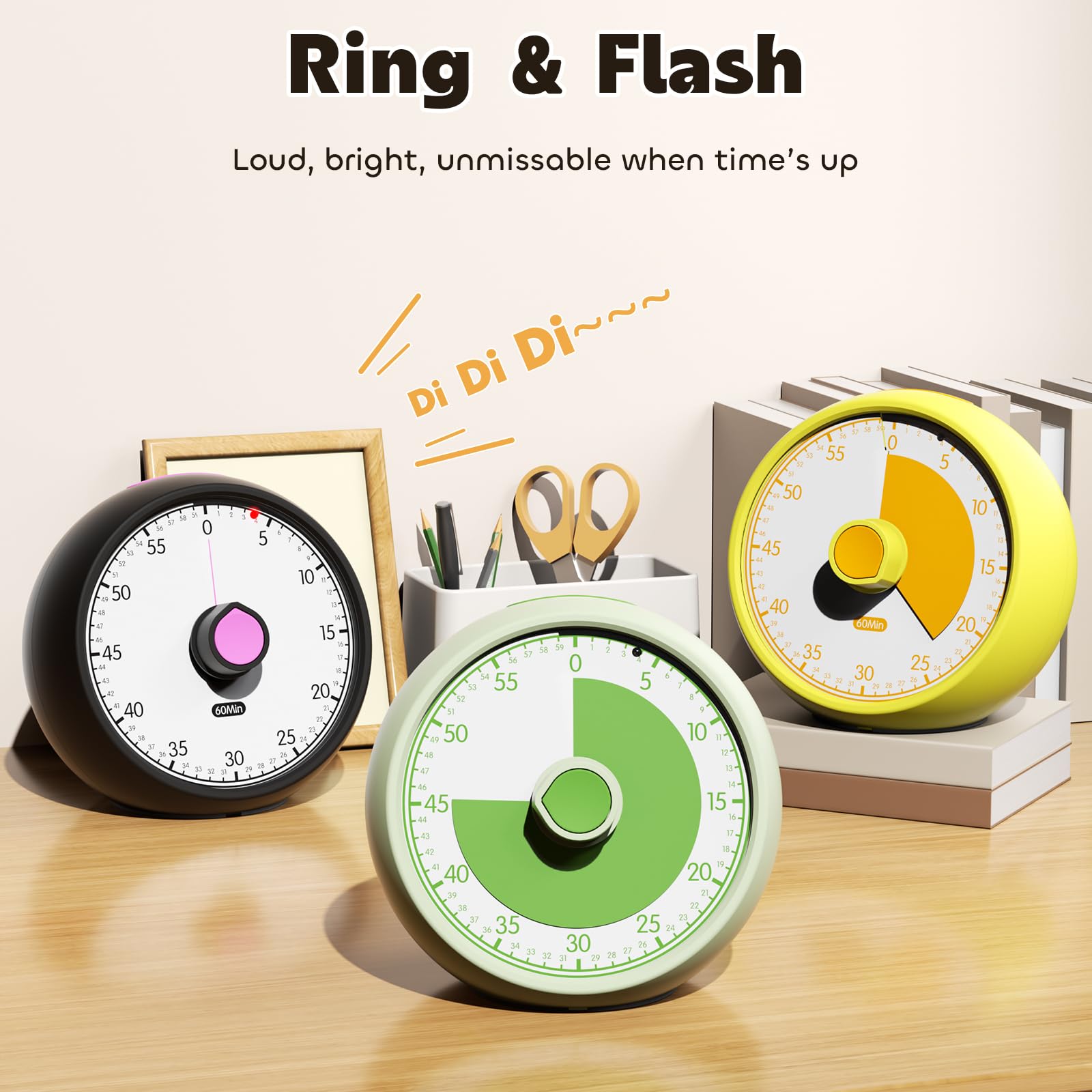 Conchstar Visual Timer 60min compact desk design suitable for study desks or kitchen counters