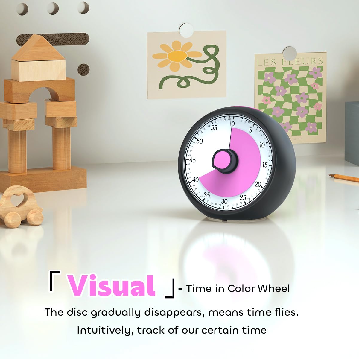 Conchstar Visual Timer 60min droplet knob highlighting tactile control and independence