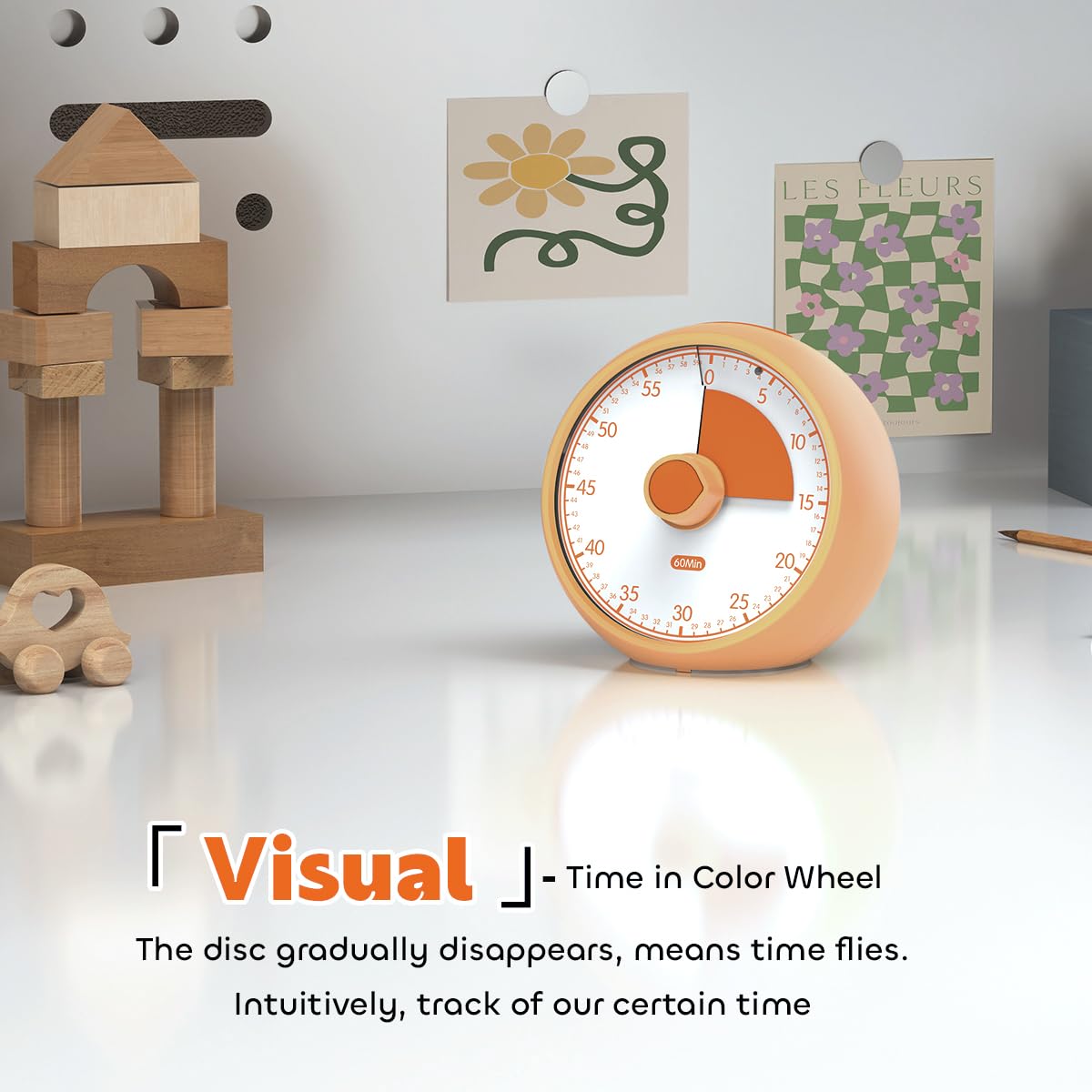 Conchstar compact timer with droplet knob supports independent use by children.
