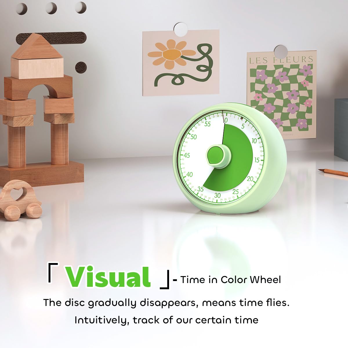 Conchstar Visual Timer compact design fits desks and counters.