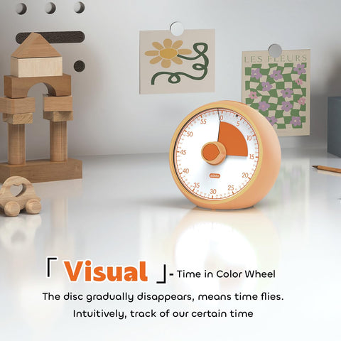 Conchstar compact timer with droplet knob supports independent use by children.