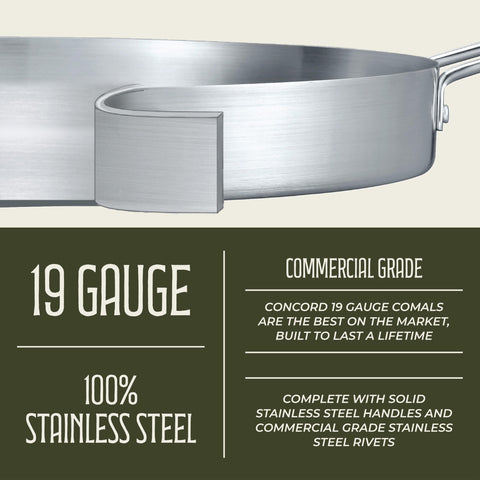 Concord 21.25-inch wide comal fits professional setups.
