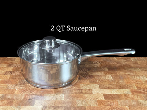 Concord Cookware 3-Ply bottom with aluminum core ensures even heat distribution.