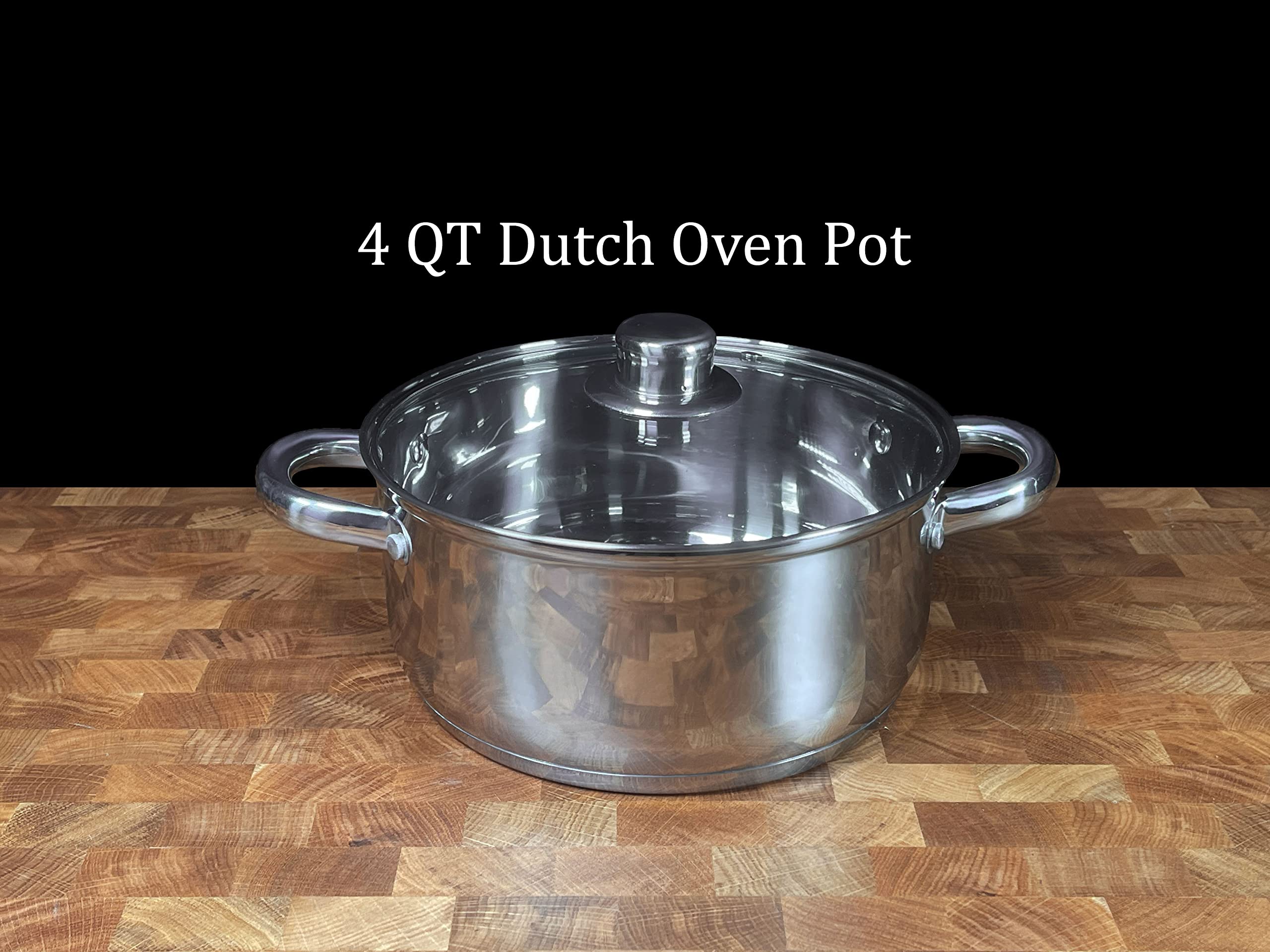 Concord Cookware 7-Piece lid and handles provide secure grip and easy lid handling.