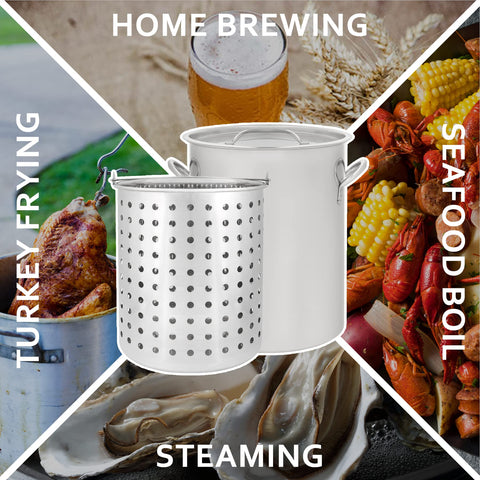 Concord heavy-duty pot supports deep frying and large-volume cooking.
