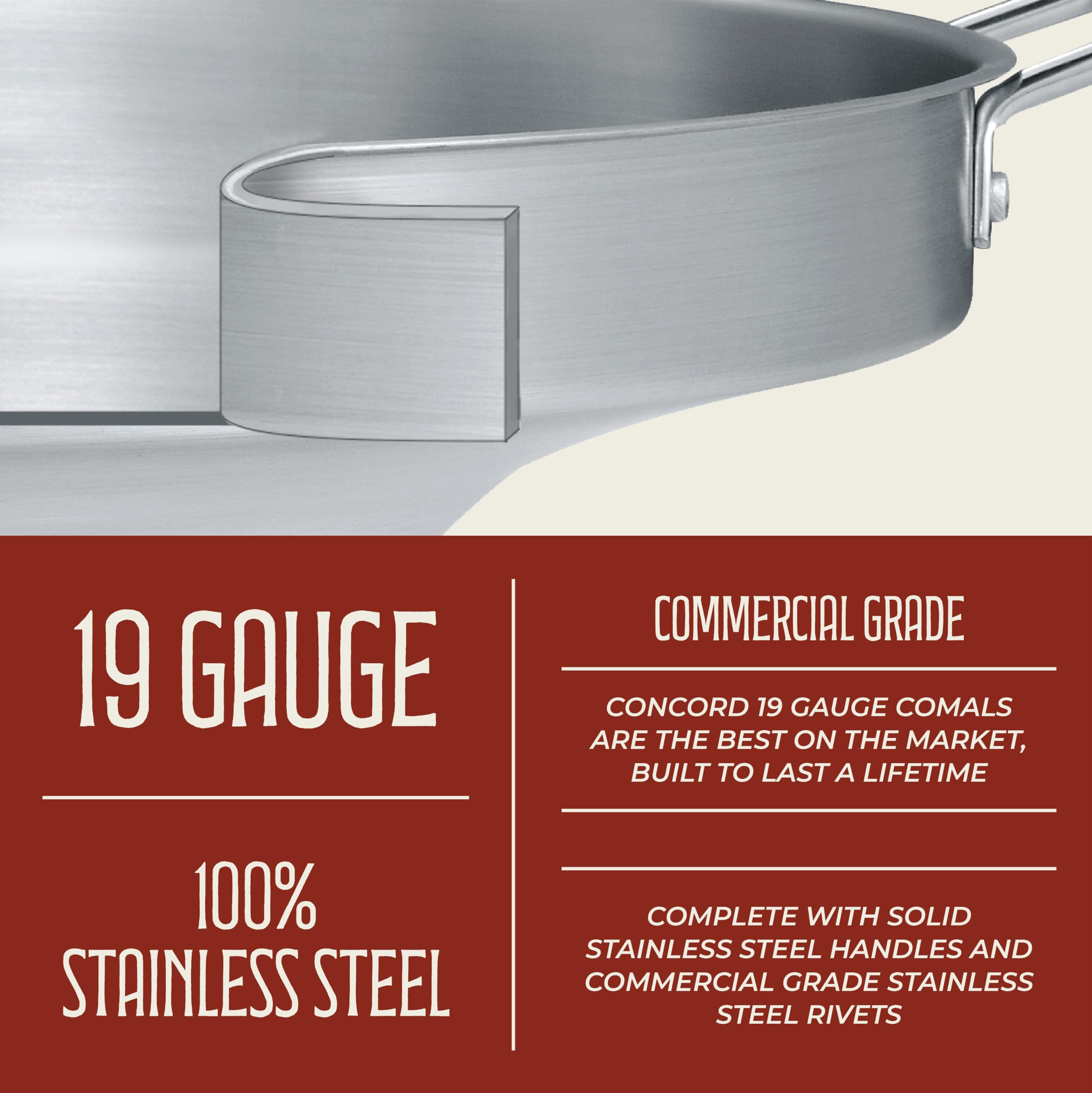 Concord commercial-quality stainless steel for durable frying