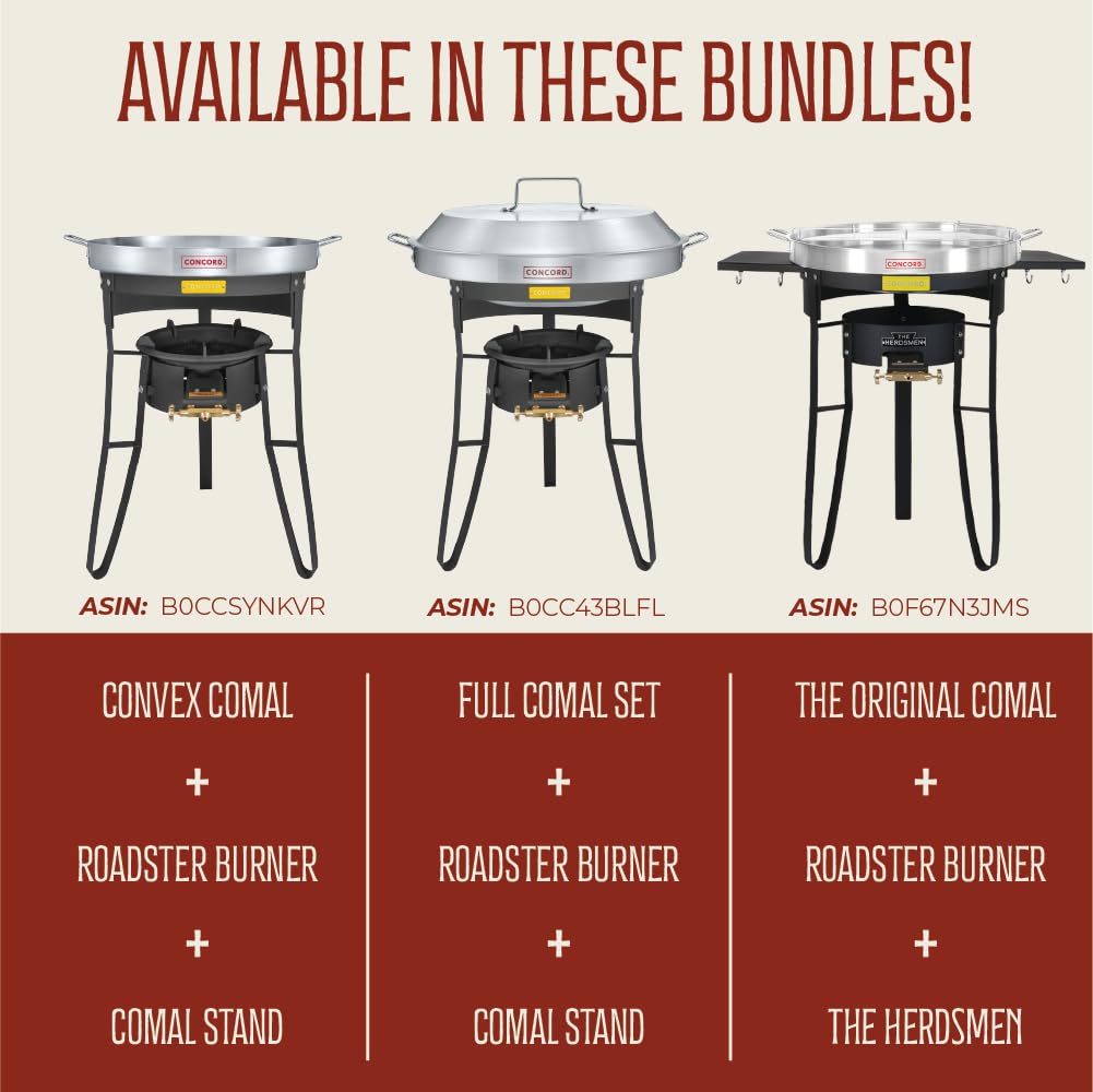 Concord comal designed for easy setup on single burners