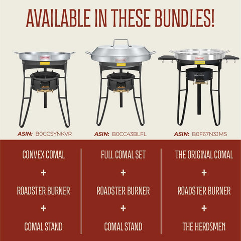 Concord comal designed for easy setup on single burners