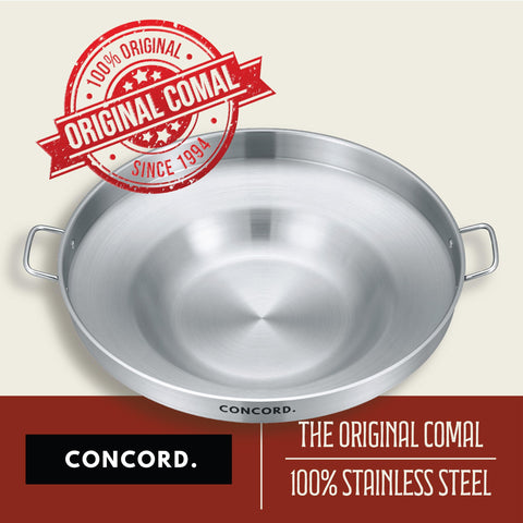 Concord stainless steel comal for frying and versatile tasks