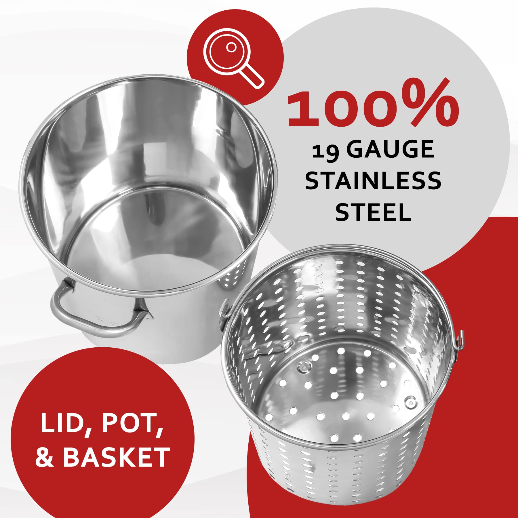 Concord stock pot dimensions 14 inches wide by 16 inches high for big batches.