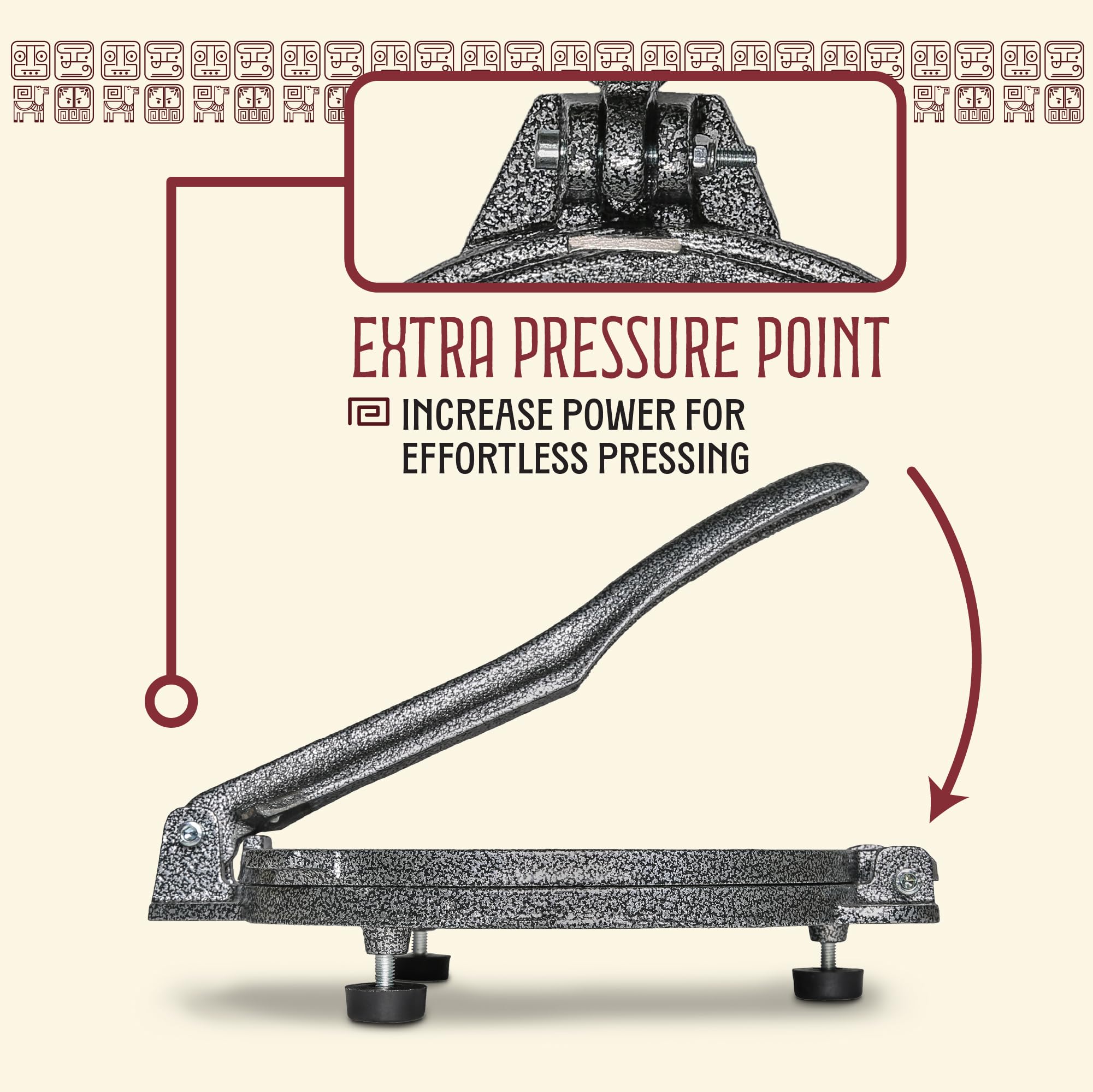 Concord tortilla press extra thick construction provides stable, easy pressing