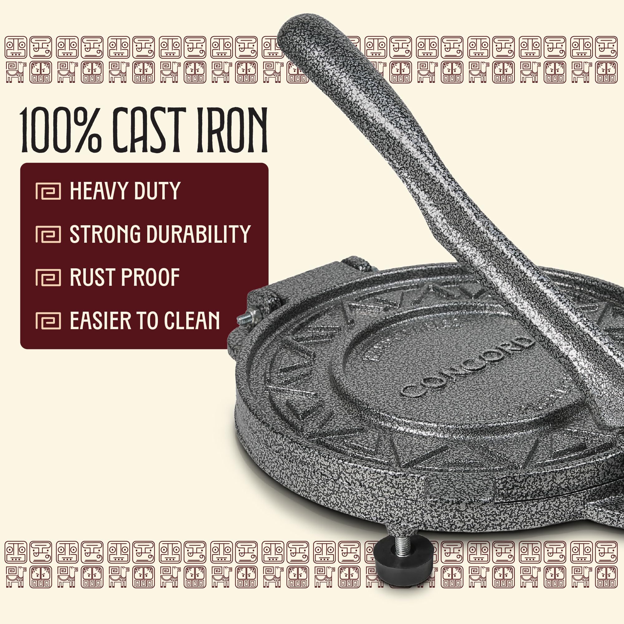Concord tortilla press parchment paper included makes nonstick pressing easy