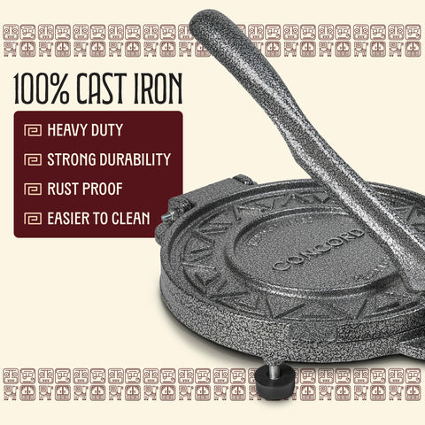 Concord tortilla press parchment paper included makes nonstick pressing easy