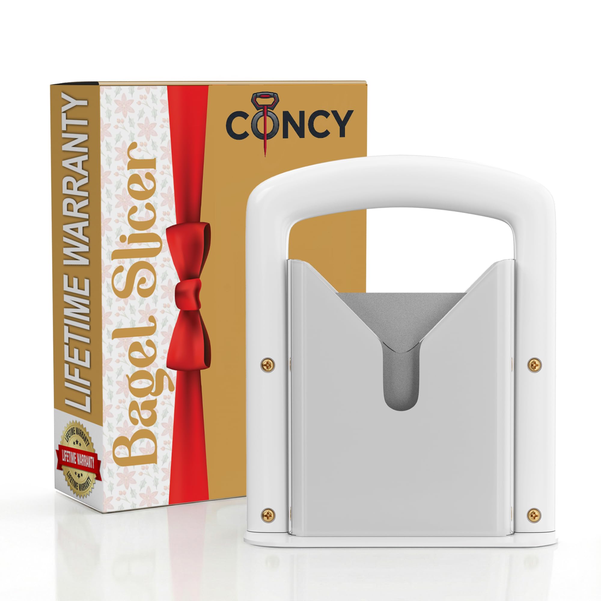 Concy bagel-slicer-base keeps the slicer steady for clean, even cuts.