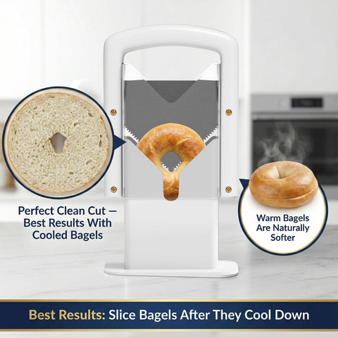Concy bagel-slicer-handguard adds safety during every slice.