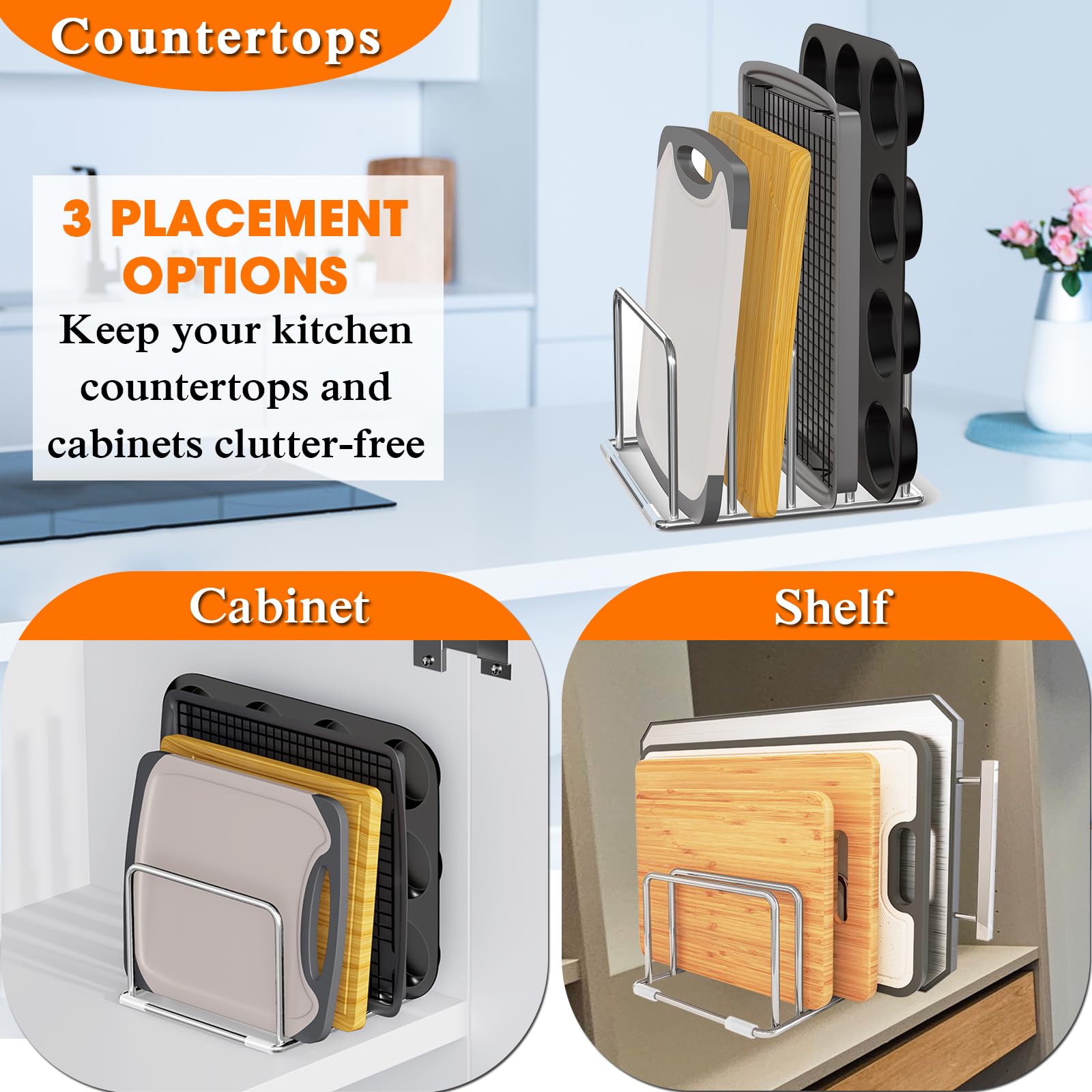 Coneyaro anti-slip rubber covers stabilize the rack during prep.