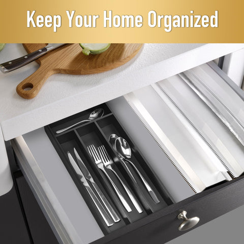 Conflech organizer features a non-slip base for steady drawer placement.