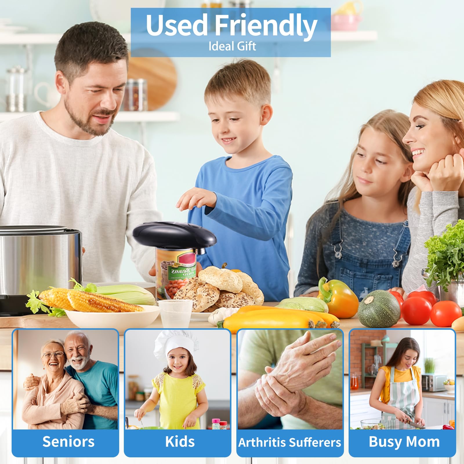 CONFUTURY can opener suits daily kitchen use in homes or travel.
