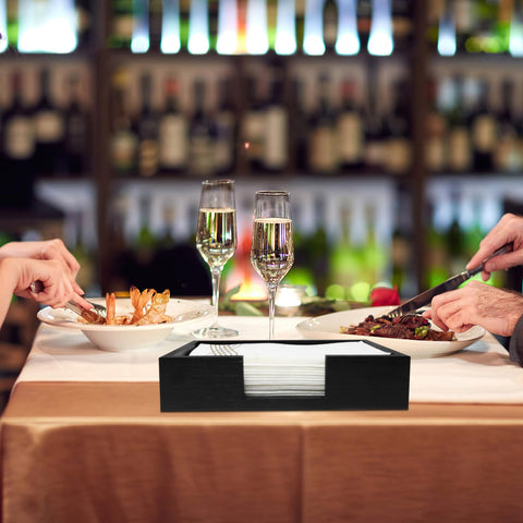 Conglow bamboo bar counter napkin holder keeping napkins accessible