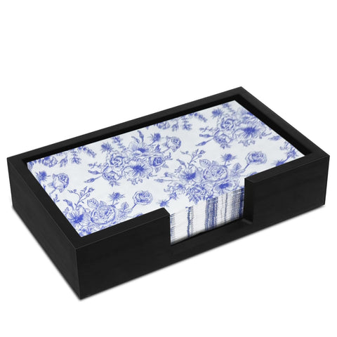 Conglow black bamboo guest towel holder on counter showing elegant napkin organization