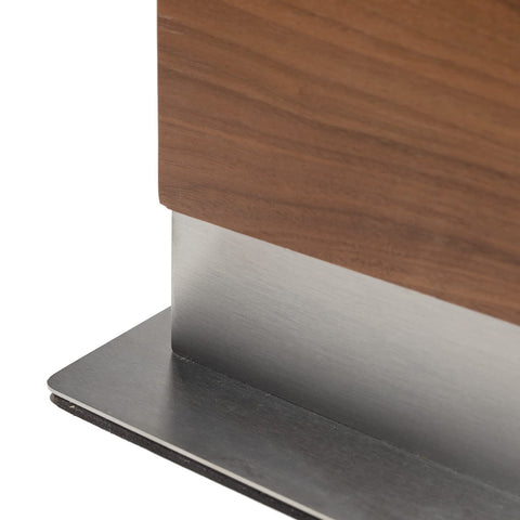 Coninx kitchen counter display blocks organize tools while adding warm natural wood.