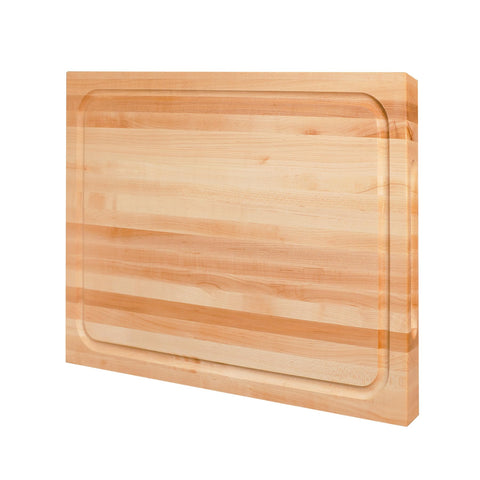 CONSDAN hard maple cutting board top view shows smooth edge grain and ample prep surface