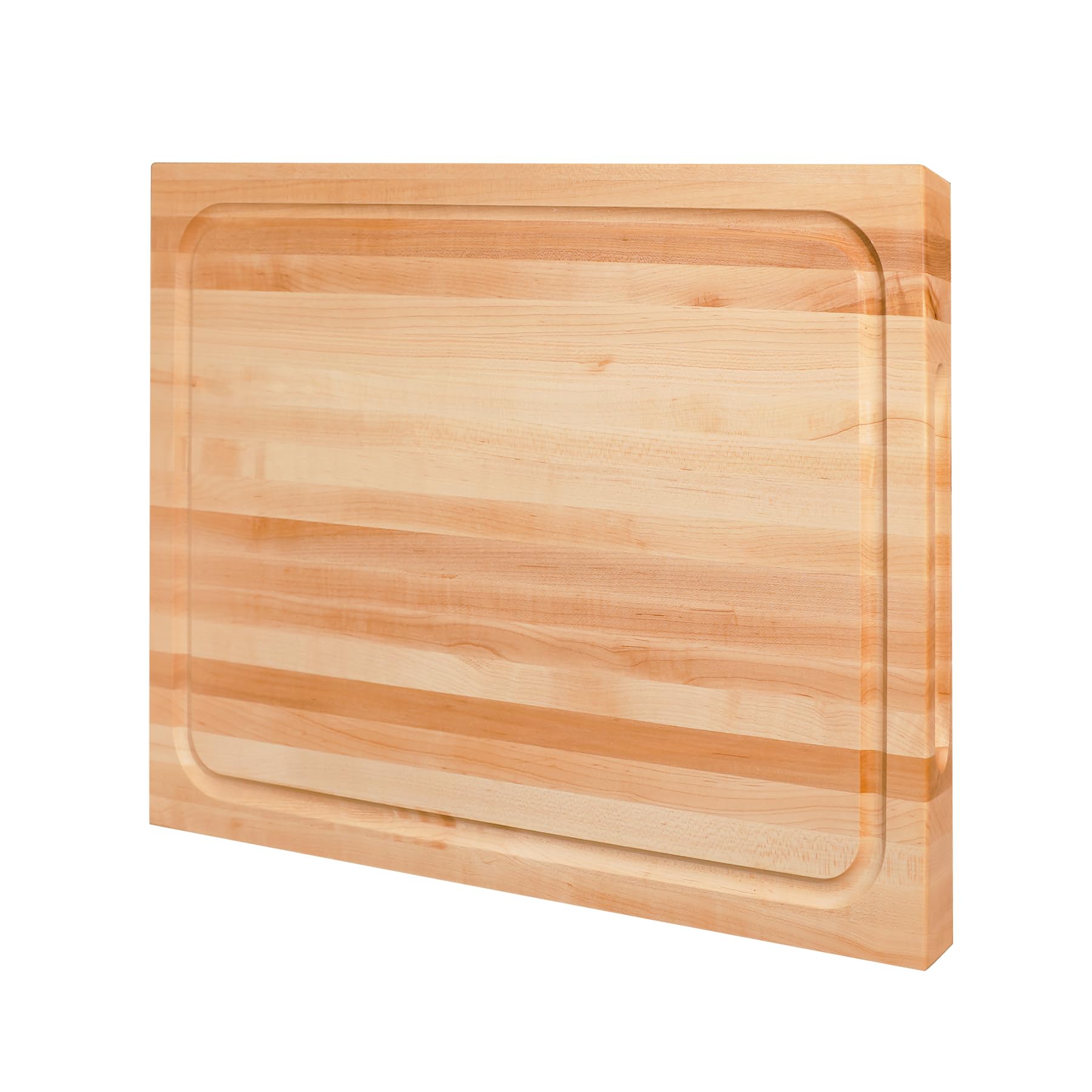 CONSDAN hard maple cutting board top view, blade-friendly surface ideal for precise chopping.