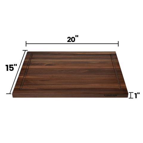 CONSDAN Walnut Cutting Board invisible inner handles for easy transport