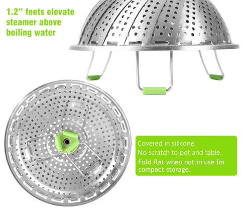 Consevisen Vegetable Steamer Basket dishwasher safe for quick cleanup.