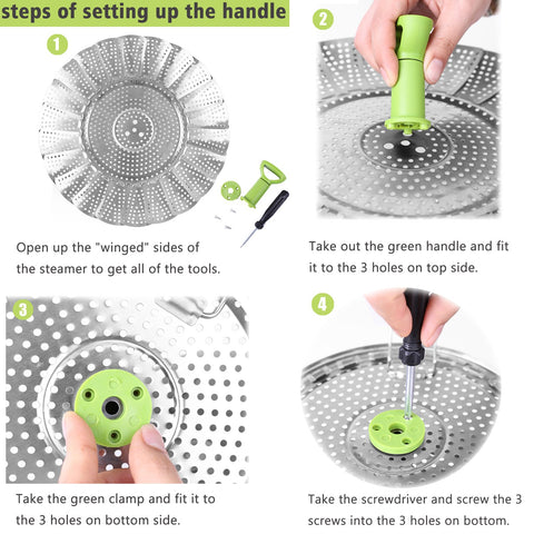 Consevisen Vegetable Steamer Basket durable stainless steel petals for nutrient retention.