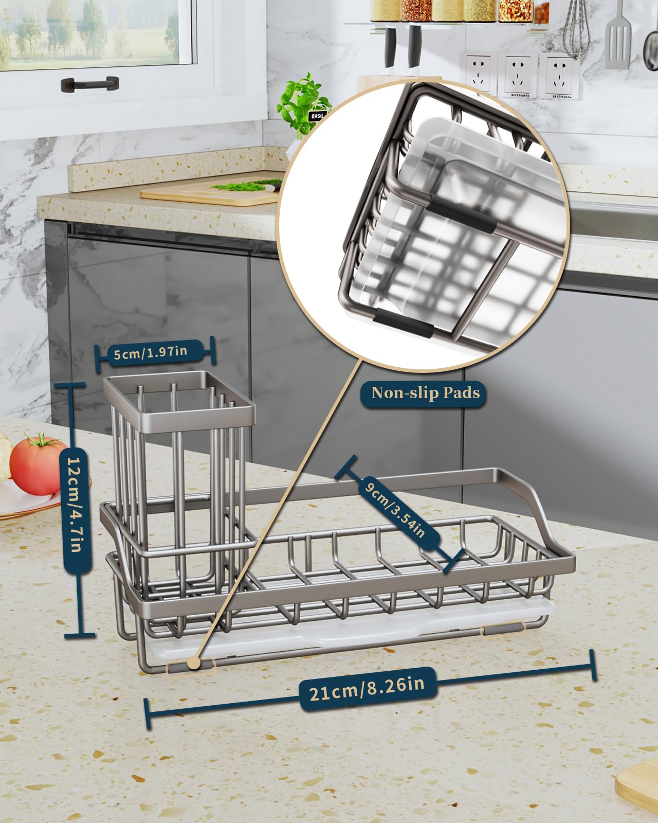 Consumest modern sink organizer adds subtle style to kitchens