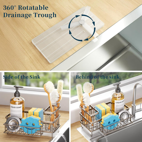 Consumest sink caddy in stainless steel enhances durability and kitchen style.
