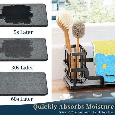 Consumest sponge holder with replaceable diatomite base for longer life