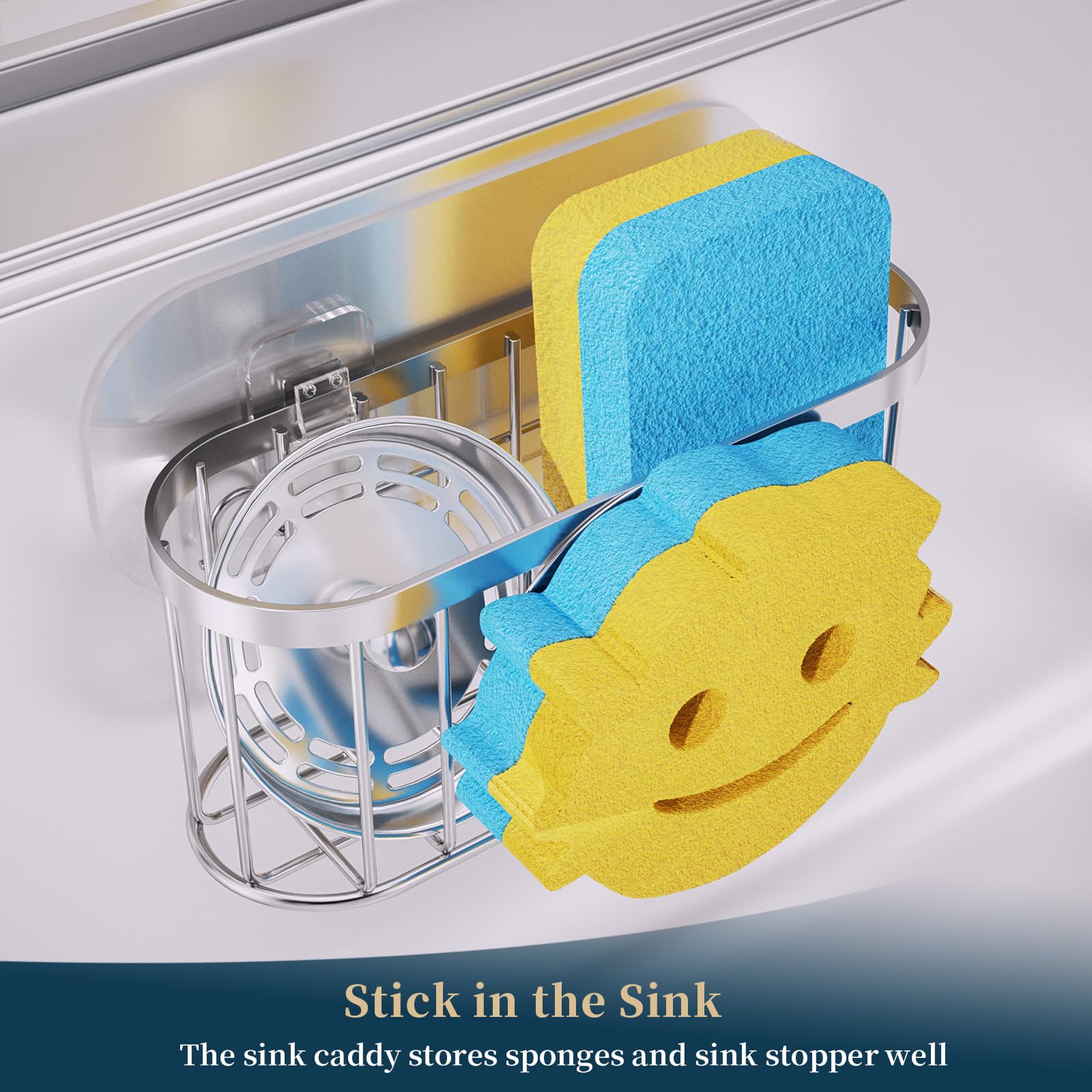 Consumest stainless-steel kitchen caddy resists rust and cleans easily.