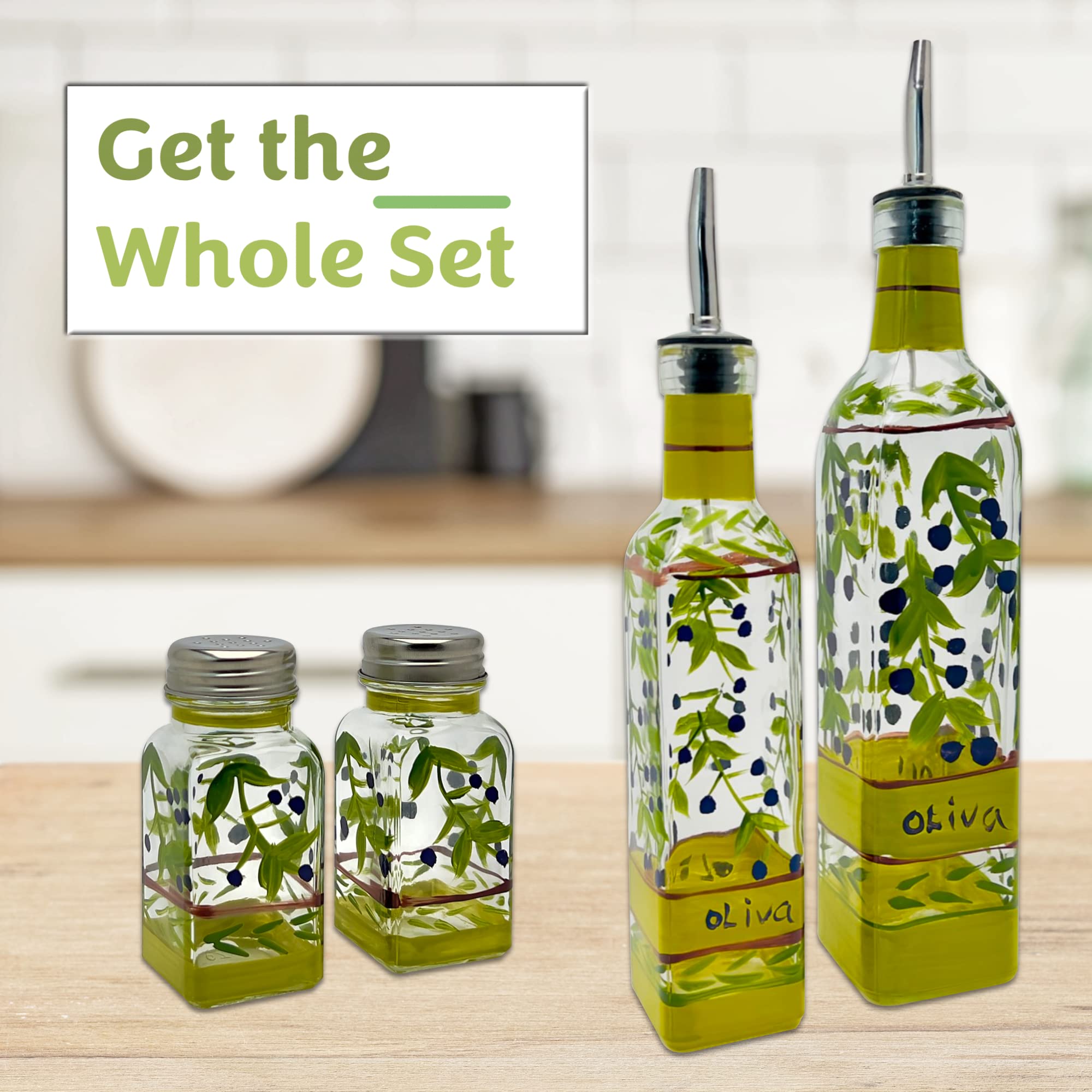 Containly glass dispenser blends with diverse kitchen styles.