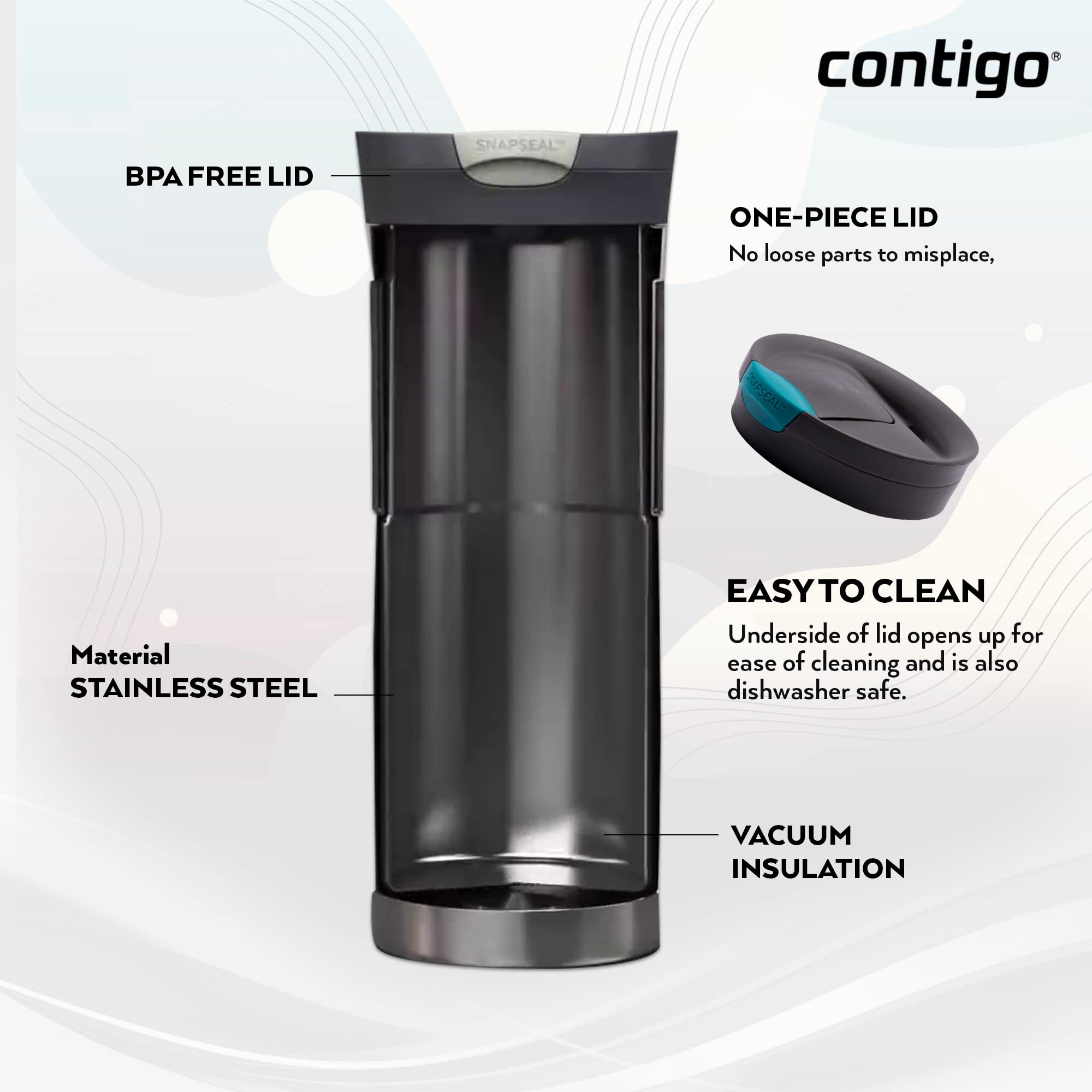 Contigo Byron Snapseal delivers thermal insulation to keep drinks at temperature