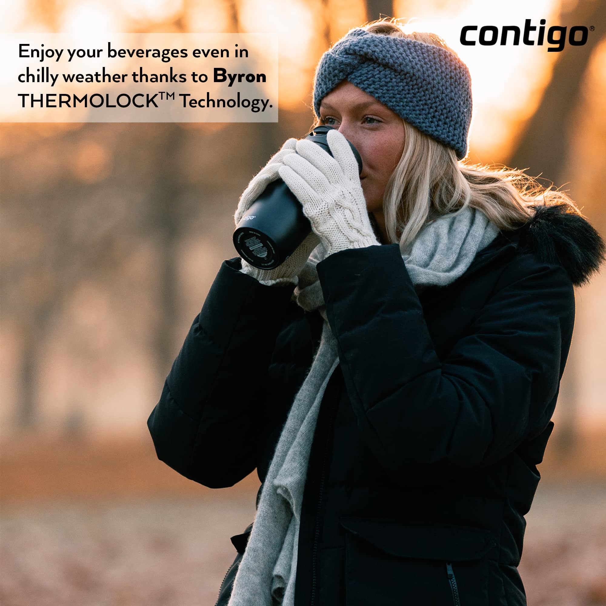 Contigo Byron vacuum insulation preserves beverage temperatures for hours.