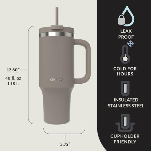 Contigo Streeterville 40oz tumbler multi-use lid for straw or sip